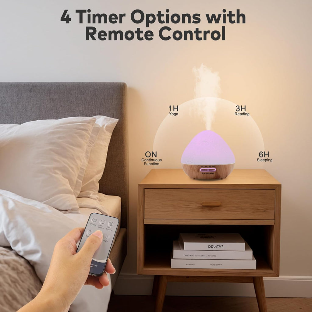 Essential Oil Diffuser for Home: 500ml Oil Diffuser 7 Colors Light Aroma Diffuser with Remote Control for Home, Office, Bedroom, Child’s Room