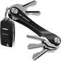KEYSMART Key Holder for Keychain - Compact Key Organizer for Key Chain, Minimalist Clutter-Free EDC Keychains Key Ring, Black Aluminum, 8 Keys
