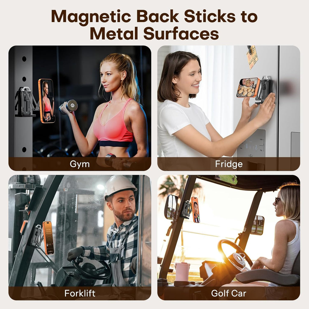 OMOTON 360°Rotating for MagSafe Tripod, New Upgrade with 1/4" Screw Arca, Adjustable Magnetic Phone Tripod for iPhone 17/16/15 Pro Max Air, Foldable Selfie Stick Fits Vlog, Gym, Travel Essentials