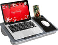 LAPGEAR Home Office Lap Desk with Device Ledge, Mouse Pad, and Phone Holder - Silver Carbon - Fits up to 15.6 Inch Laptops - Style No. 91585