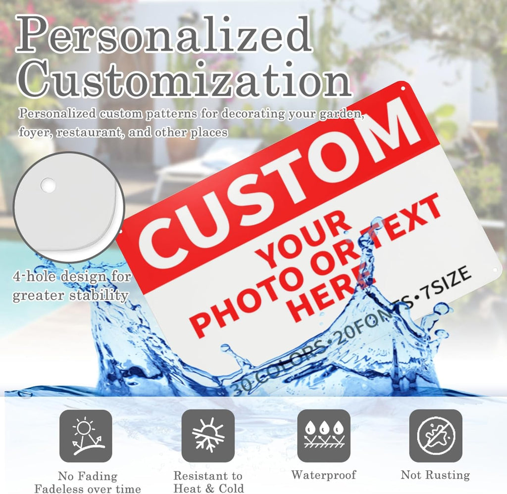 Bulk Custom Signs Outdoor Metal Sign Personalized Signs for Business, Office, Home, Road Signs, Garden Signs, Parking Signs, Decorative Signs, 17''x12''
