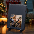 ArtPix 3D Christmas Personalized Slate Plate, Customized Xmas Photo Print Stone, Custom Picture Gift for Wife, Women, Family, Her, Him, Rock Slate Plaque Frame (Medium - Square White Patch)
