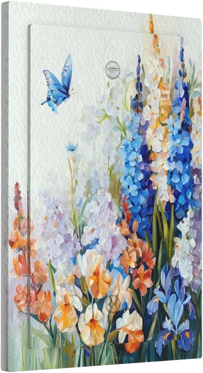 Decorative Light Switch Plate Covers Rustic Colorful Floral Garden Flowers 1 Gang No Device Single Blank Outlet Covers Wall Plate Light Switch Cover Plate for Country Bedroom Home Decor