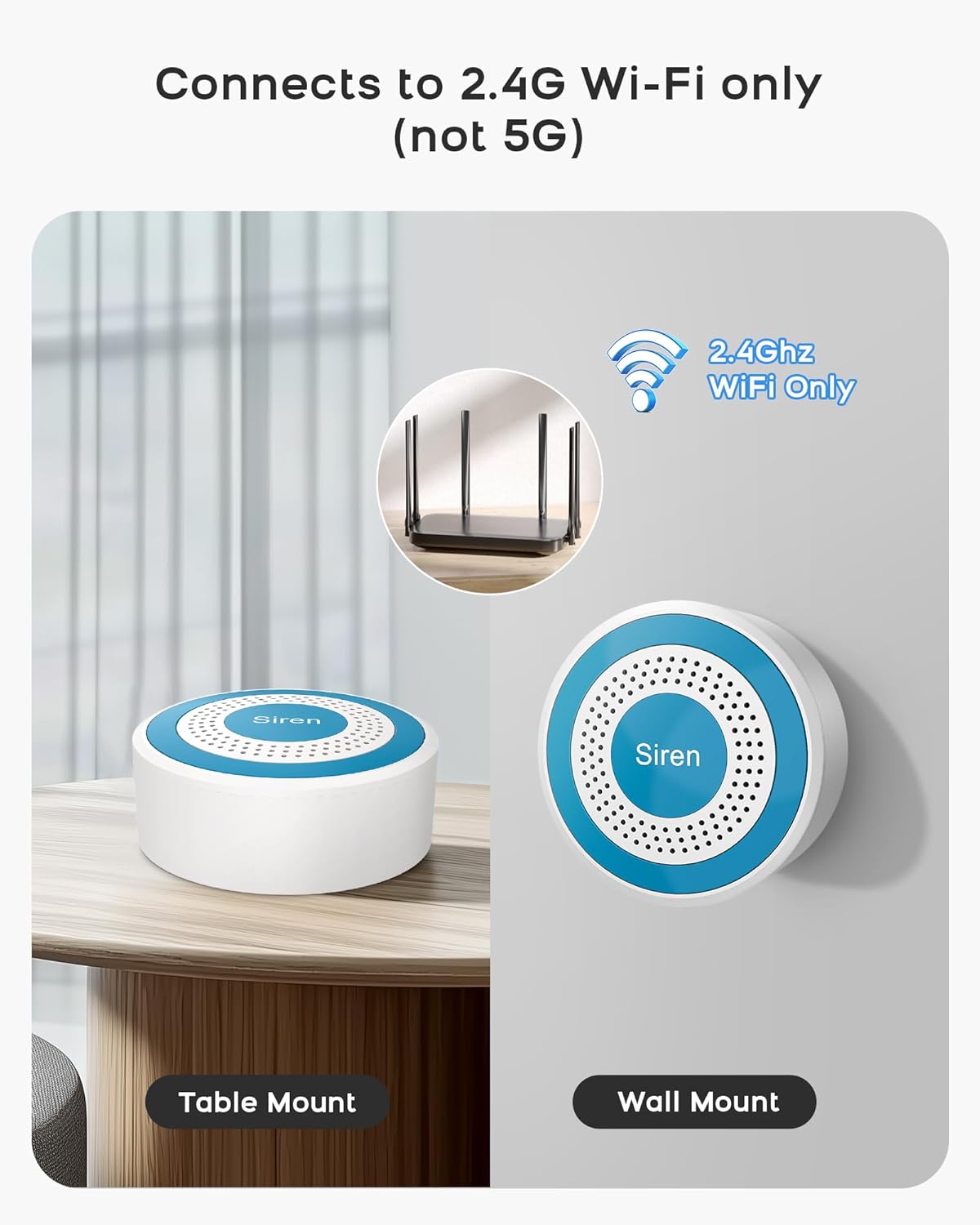 WiFi Door Alarm System, Wireless Alarm System 13 Piece Kit with Phone APP Alert Siren Door Window Sensor Motion Sensor Compatible with Alexa No Contract Ideal for Home, Garage, Apartment