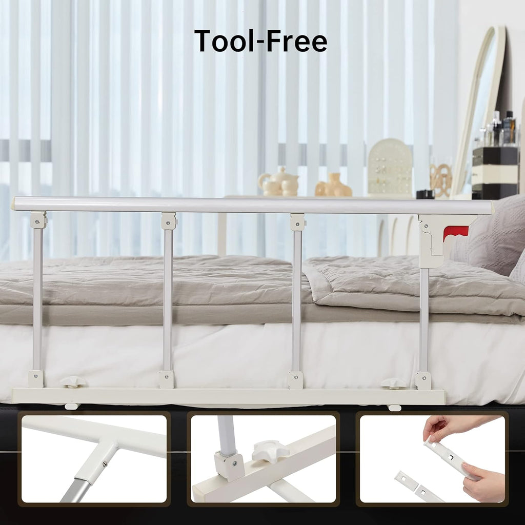 ELENKER Bed Safety Rail, Folding Bed Assist Handle Adjustable Medical Hospital Assistive Devices Bed Railing for Elderly Seniors Adults,37.8" x16.3