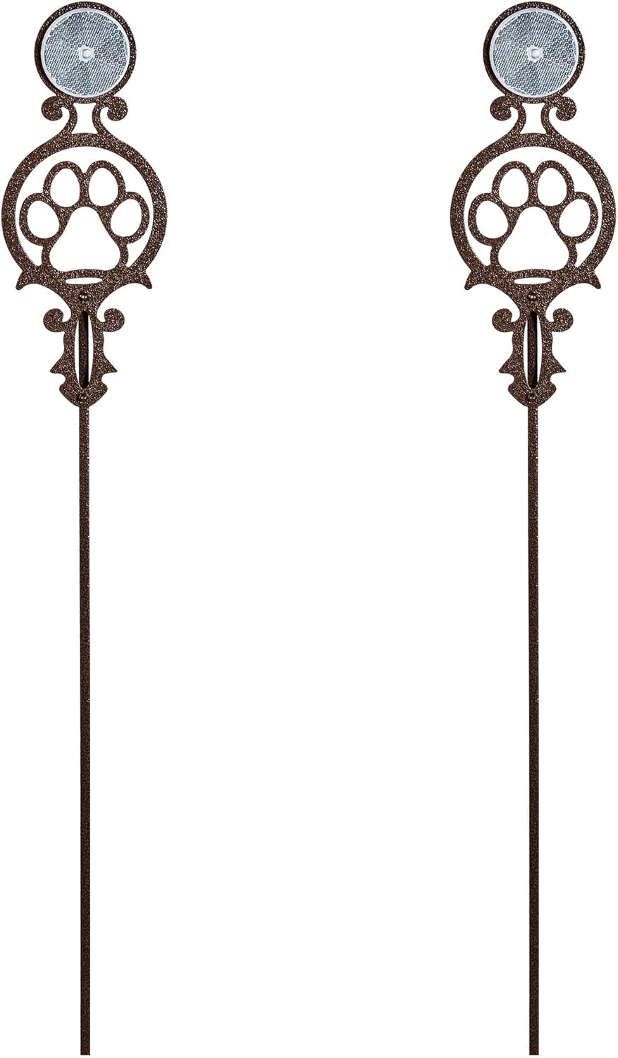 Touch of Class Pathways Reflective Driveway Marker Stake Set of Two for Outdoor Use | Paw Print Design | Personalized Tall Reflector Set of 2 | Weathered Bronze Durable Finish