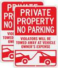 GicnKeuz Private Property No Parking Signs, 14x10 Inches Violators Will Be Towed Away at Vehicle Owner's Expense Signs, Reflective Aluminum, Weather Resistant, Waterproof (2 pack)