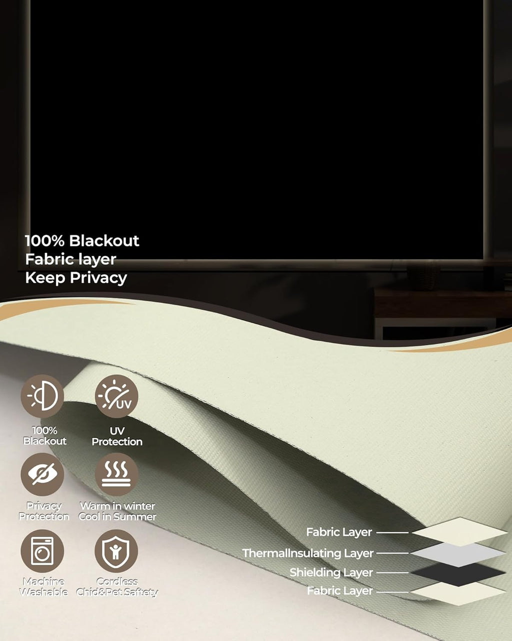 AIVIDIG Motorized Roller Shade with Remote Control, 100% Blackout Electric 21-98” Width Blinds for Windows with Alexa Google Home, Rechargeable Smart Automatic Customized Size（Waterproof-Beige）