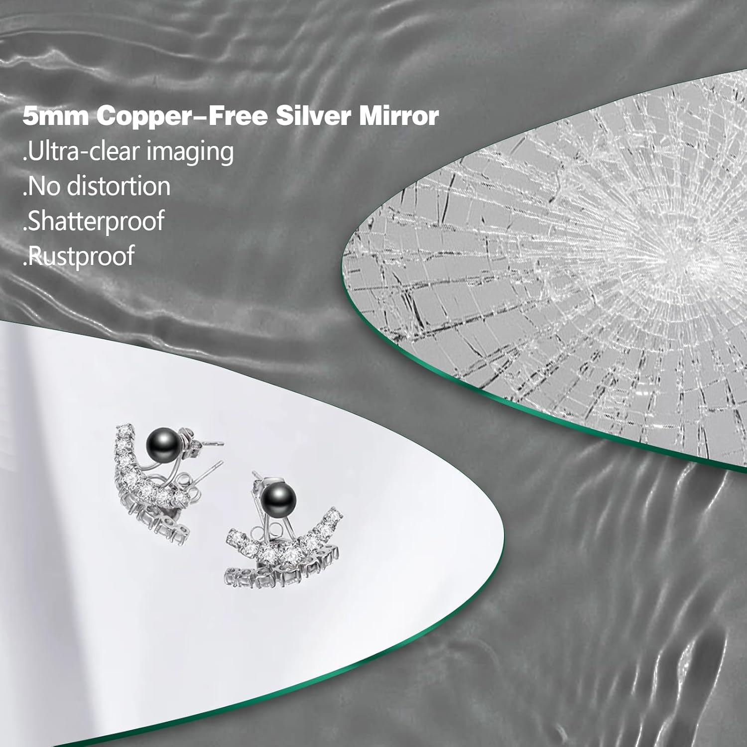 Niccy Round Led Mirror for Bathroom, 28" Circle Frameless Backlit Mirror wiht Light, Anti-Fog, 3 Colors, Waterproof, Memory Function