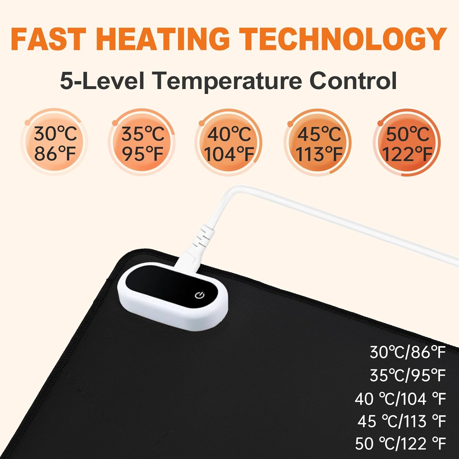 Heated Desk Pad, Heated Mouse Pad - 31.5 x 13 inch, Heated Desk Mat, Desk Warmer with 5 Heat Levels & Auto Shut-Off - Ideal for Office and Home(Coffee Brown)