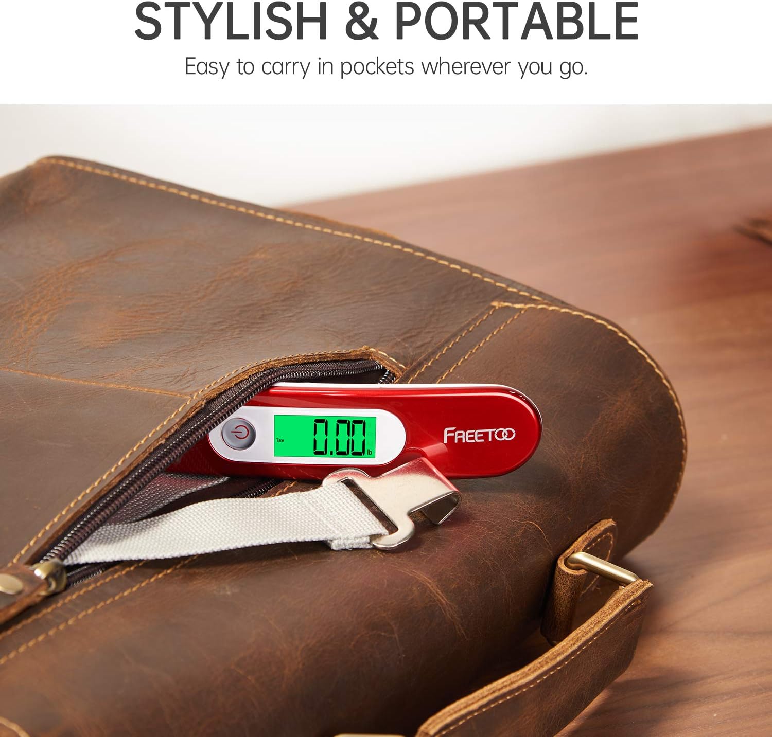 FREETOO Luggage Scale Portable Digital Hanging Scale for Travel, Suitcase Weight Scale with Superior Piano Lacquer 110 Lb/ 50Kg Capacity, Battery Included