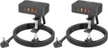 Desk Clamp Power Strip, 2 Pack Desktop Mount Charging Station with 4 Outlets 4 USB Ports (2 USB C), 10Ft Under Desk Power Strip, Fits 2.75" Tabletop Edge, Extension Cord for Home Office, Black