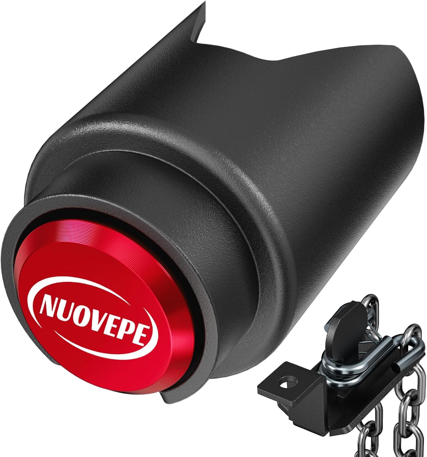 Trailer Lock Fits 2 Inch Couplers, Secures Safety Chains Anti-Theft Ball Hitch Lock, Heavy-Duty Trailer Hitch Locks for RV | Boat | ATV | Utility Trailer (Red)