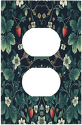 Outlet Covers Strawberry Birds Flowers Plant Morris Floral 1 Gang Duplex Wall Plate Decorative Switch Plates Electrical Receptacle Faceplate Light Switch Cover for Bedroom Farmhouse Decor