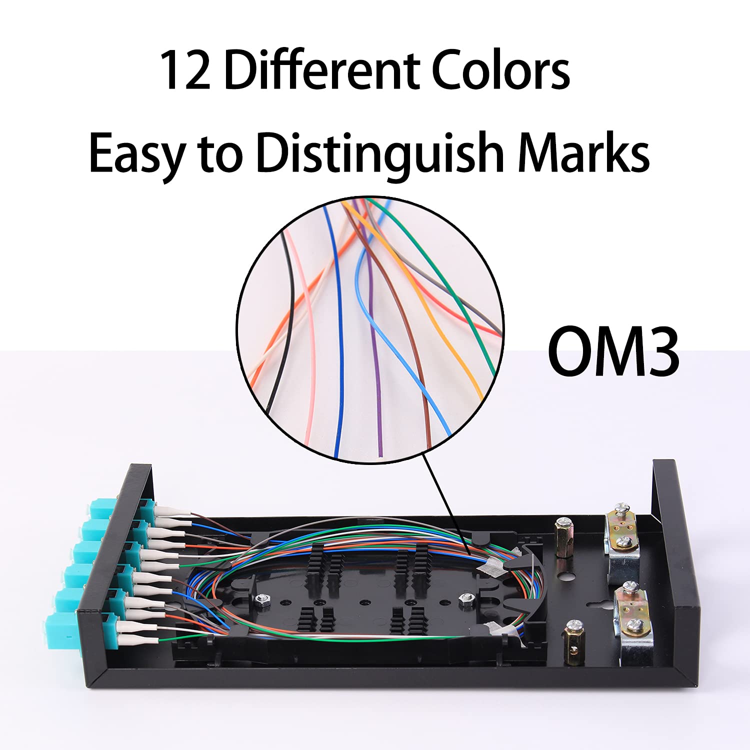 VFLTOOL 6Port Multimode Fiber Enclosure with Spool - LC/LC OM3 Kit (Includes 1 Meter 12 Strand Pigtail and 6 Port Duplex LGX Panel)