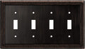 Henne Bery Sunken Pearls Heavy Duty Decorative Wall Plate Switch Plate Outlet Cover (Quad Toggle, Aged Bronze)