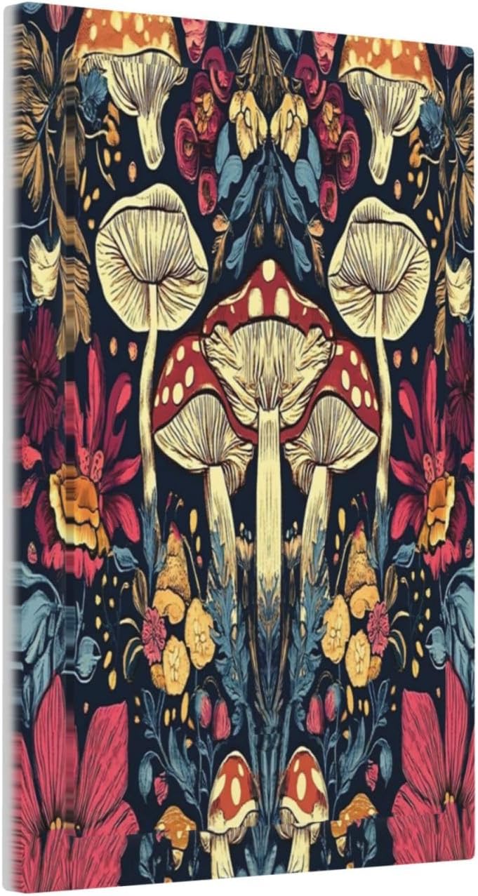 Light Switch Cover Plate Coloful Red Yellow Orange Magical Mushroom Forest 1 Gang No Device Blank Wall Plate Electrical Outlet Cover Decorative Switch Plate Covers for Bedroom Home Decor