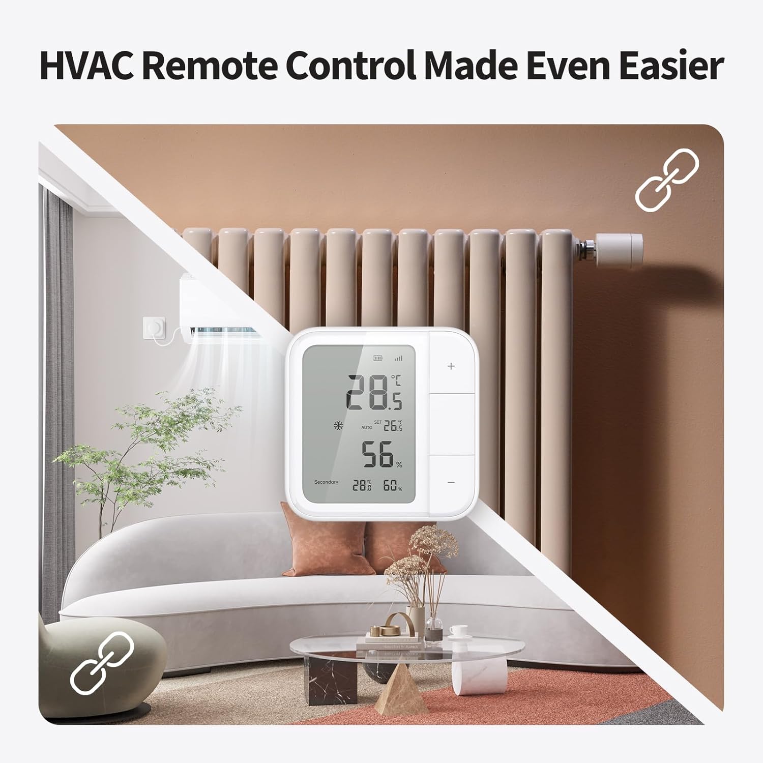 Aqara Thread/Zigbee Smart Climate Sensor W100,Temperature and Humidity Monitoring,Wireless Remote HVAC Control, 3 Customizable Smart Buttons,Works with HomeKit, Alexa, Google & More