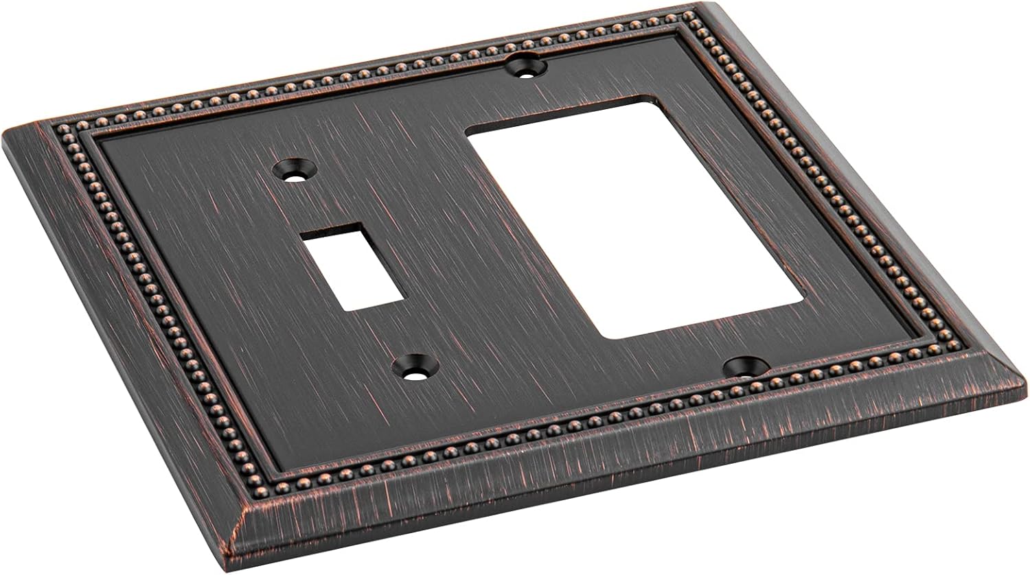Henne Bery Sunken Pearls Heavy Duty Decorative Wall Plate Switch Plate Outlet Cover (Toggle/Decorator, Aged Bronze)