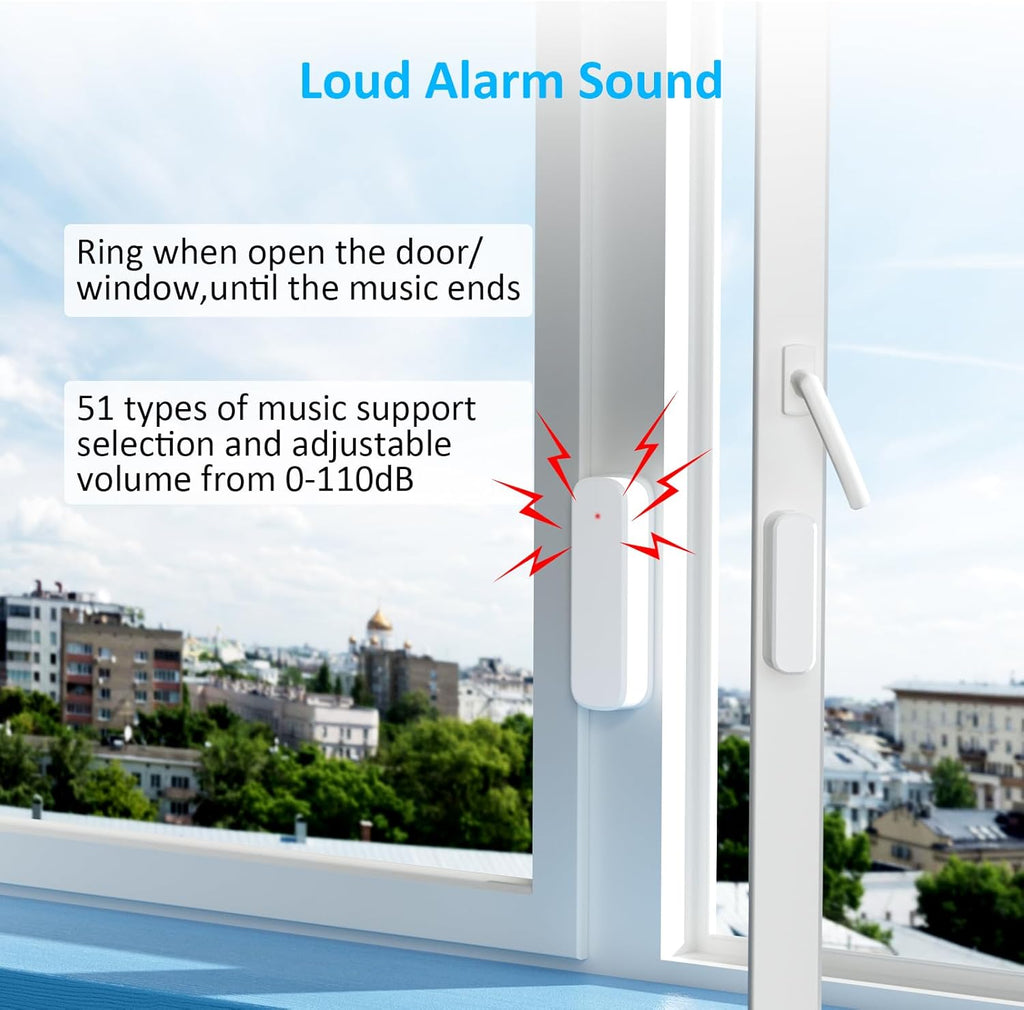 Wireless Door Sensor Chime, Door Open Alarm When Entry Business/Office/Store (500ft Range 51 Ringer Adjustable Volume) Home Alert Bell for Kid/Toddler Safety,2 Receivers +3 Sensors