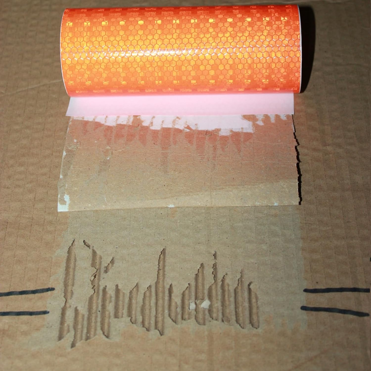 Orange Reflective Tape Outdoor Waterproof 6 inch, High Visibility Industrial Marking Tape, Safety Adhesive Stickers (11 feet)