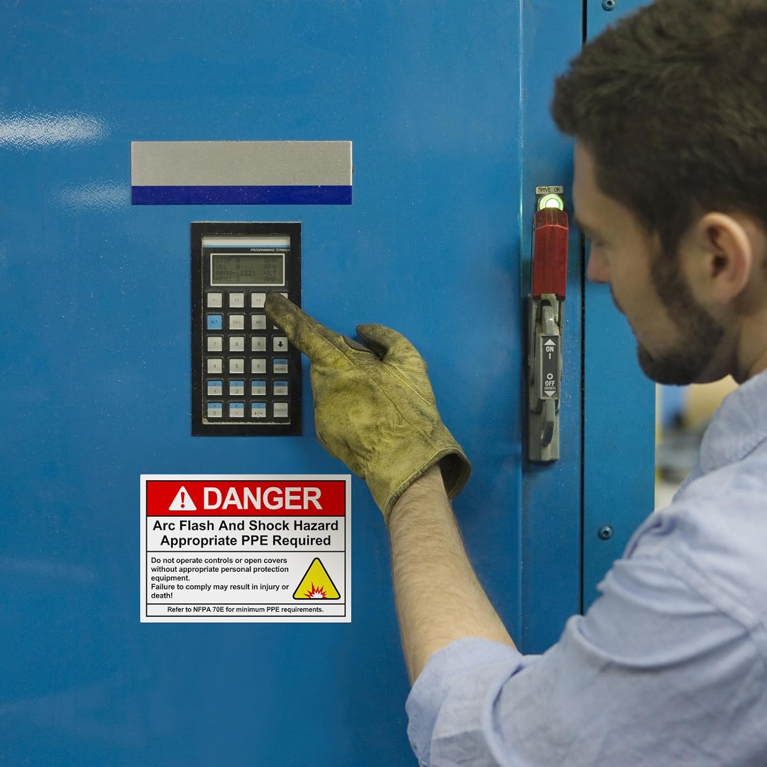 100 PCS Danger Arc Flash and Shock Hazard Label - 5 x 3.5" Warning Safety Appropriate PPE Required Signs for Electrical Workplace