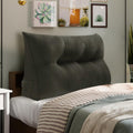 WOWMAX 85% Linen 15% Cotton Blend Headboard Pillow – Twin Size Reading Wedge Backrest for Bed, Handmade Firm Support Bolster Cushion with Removable Cover, Premium Bed Rest Pillow, Deep Gray