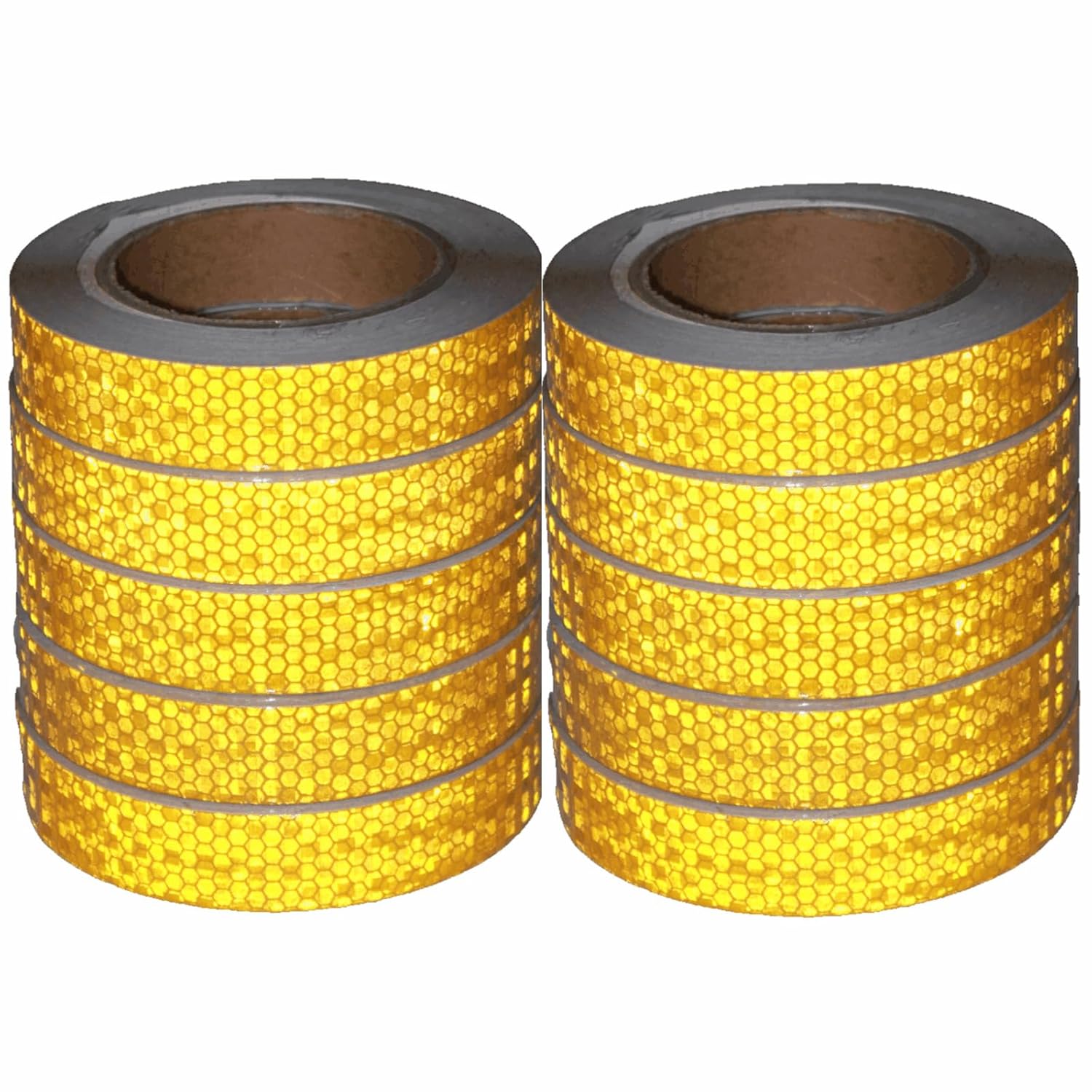 Yellow Reflective Tape 1 inch Wide, Outdoor Waterproof High Visibility Warning Industrial Marking Tape, Safety Stickers (68 feet,10 Rolls)