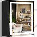 24 x 32 Inch Black Wood Led Medicine Cabinet Mirror with Lights Storage Wooden Cabinets Smart Memory 3 Color Dimmable AntiFog 32" Bathroom Lighted Medicine Cabinet with Mirror and LED Light
