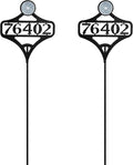 Touch of Class Pathways Custom Address Sign Reflective Driveway Marker Stake Set of Two | Personalized with 1-5 House Numbers or Name | Unique Tall Reflector Set of 2 | Black Durable Finish