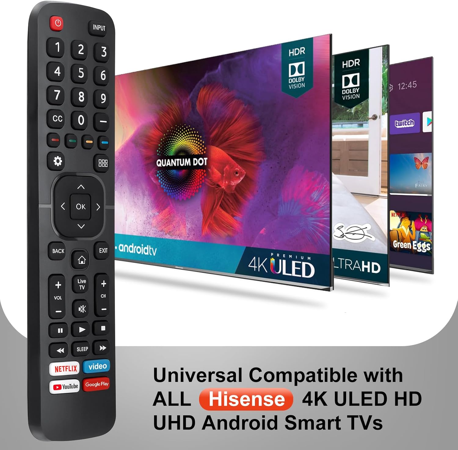for Hisense-TV-Remote Replacement, Universal Remote Control for All Hisense Smart TVs【Pack of 2】