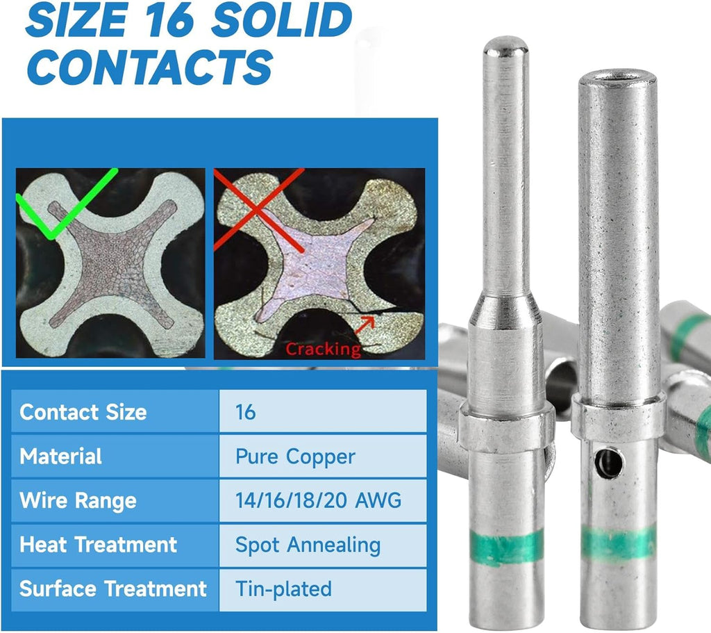 MUYI 371PCS DT Connector Kits, 2/3/4/6/8/12 Pin Connectors for 20 18 16 14AWG Cable Harness, Included Size 16 Solid Barrel Contacts, Wire Crimper, Wire Strippers and Pin Socket Removal Tool