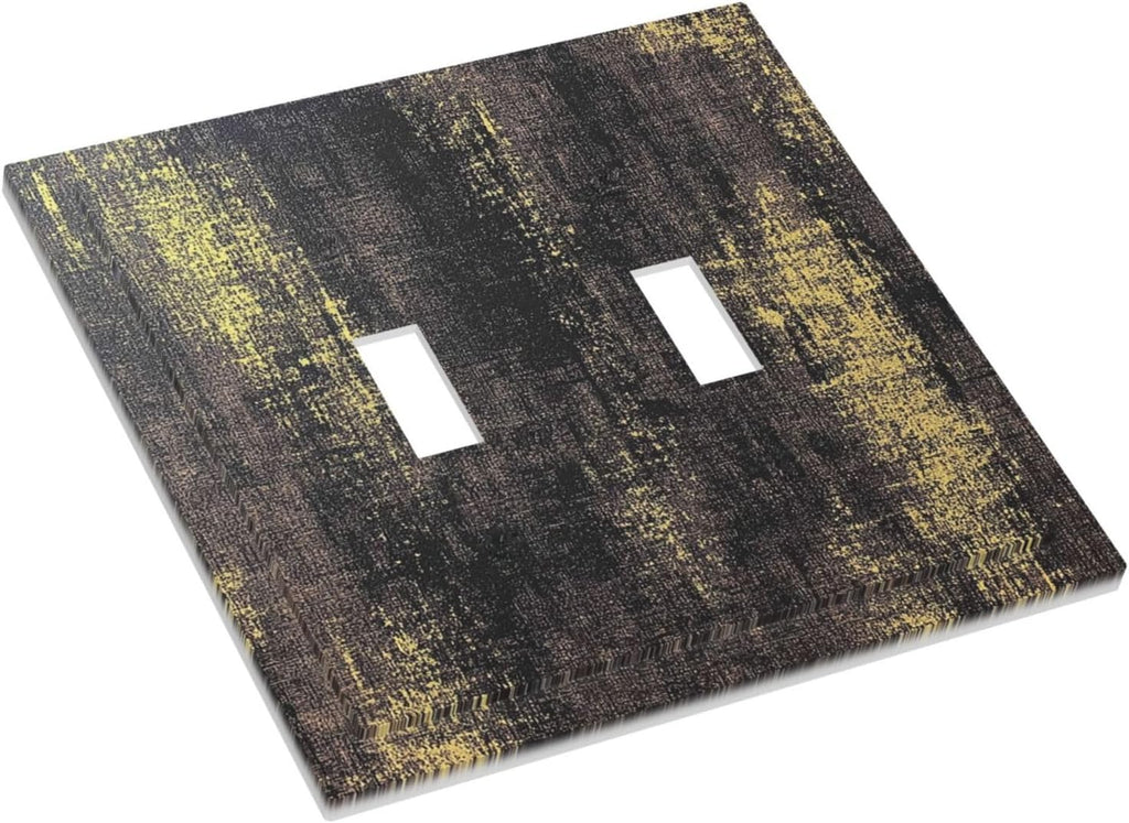 Decorative Switch Plates Vintage Industrial Rusty Metallic 2 Gang Double Toggle Outlet Light Switch Cover Wall Plate Electrical Faceplate For Farmhouse Cabin Decor
