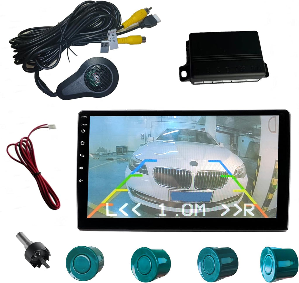 LCD Parking Sensor Kit - Displays Data on Original Screen, Easy Rear Installation, Compatible with CVBS Cameras (Not for AHD), 18 Probe Colors to Match Any Vehicle