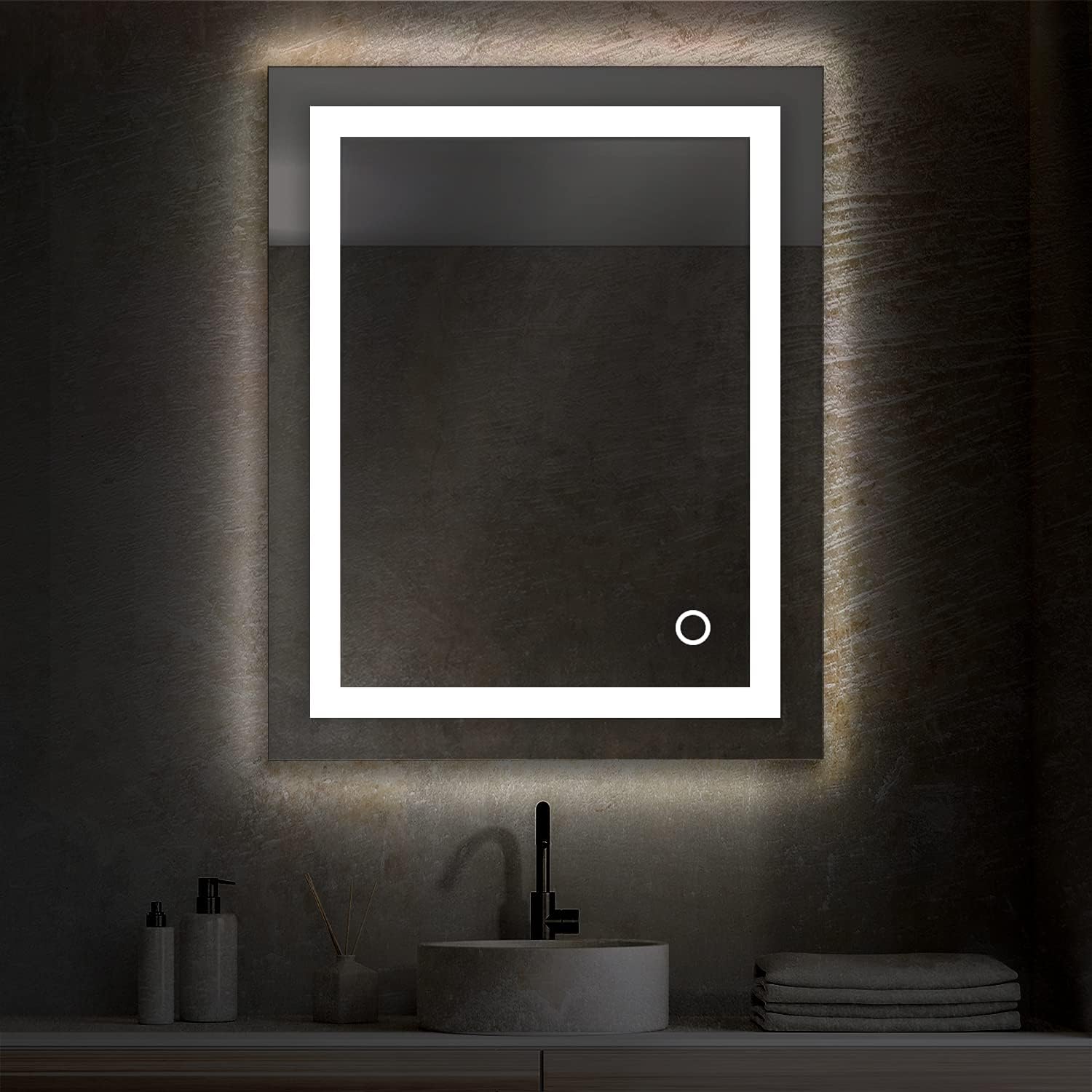 Blossom 24X30 LED Bathroom Mirror with Lights, Anti-Fog, Dimmable, Backlit & Front Lit, Lighted Bathroom Vanity Mirror for Wall, Memory Function, Waterproof, Tempered Glass, Smart Vanity Makeup Mirror