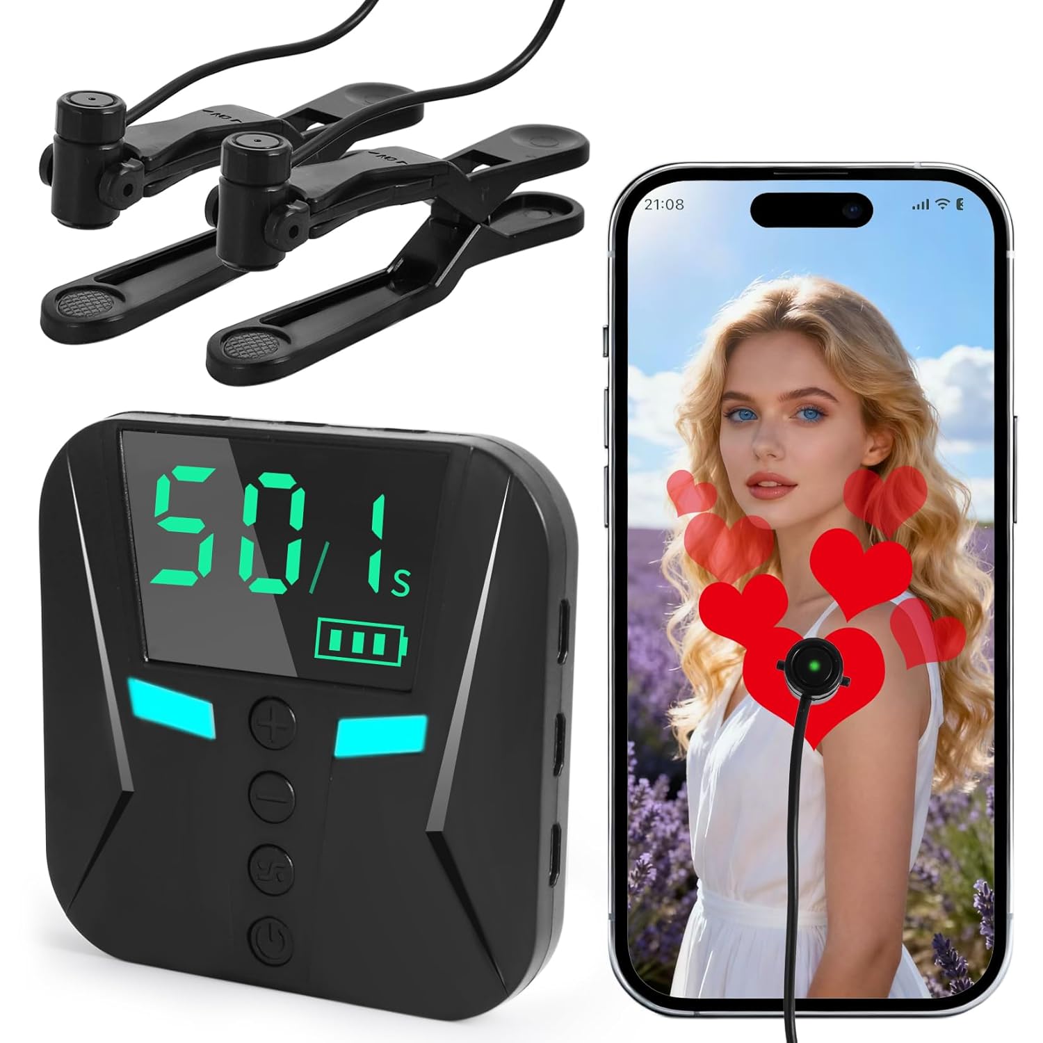 PAWFECTJEE Auto Clicker for iPhone Android, Gaming Screen Tapper with 50 Clicks/Sec, Ultra-Slow Mode, Compatible with iOS iPad, Live Likes & Rewards (Controller with 2 Click Heads)