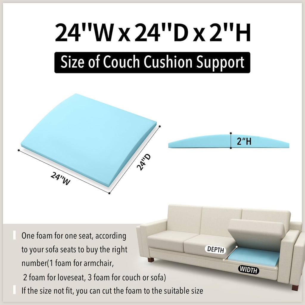 Tromlycs Sofa Couch Cushion Support for Sagging Cushions Seat Insert Under Boards Large Furniture Saver 24 x 24 in