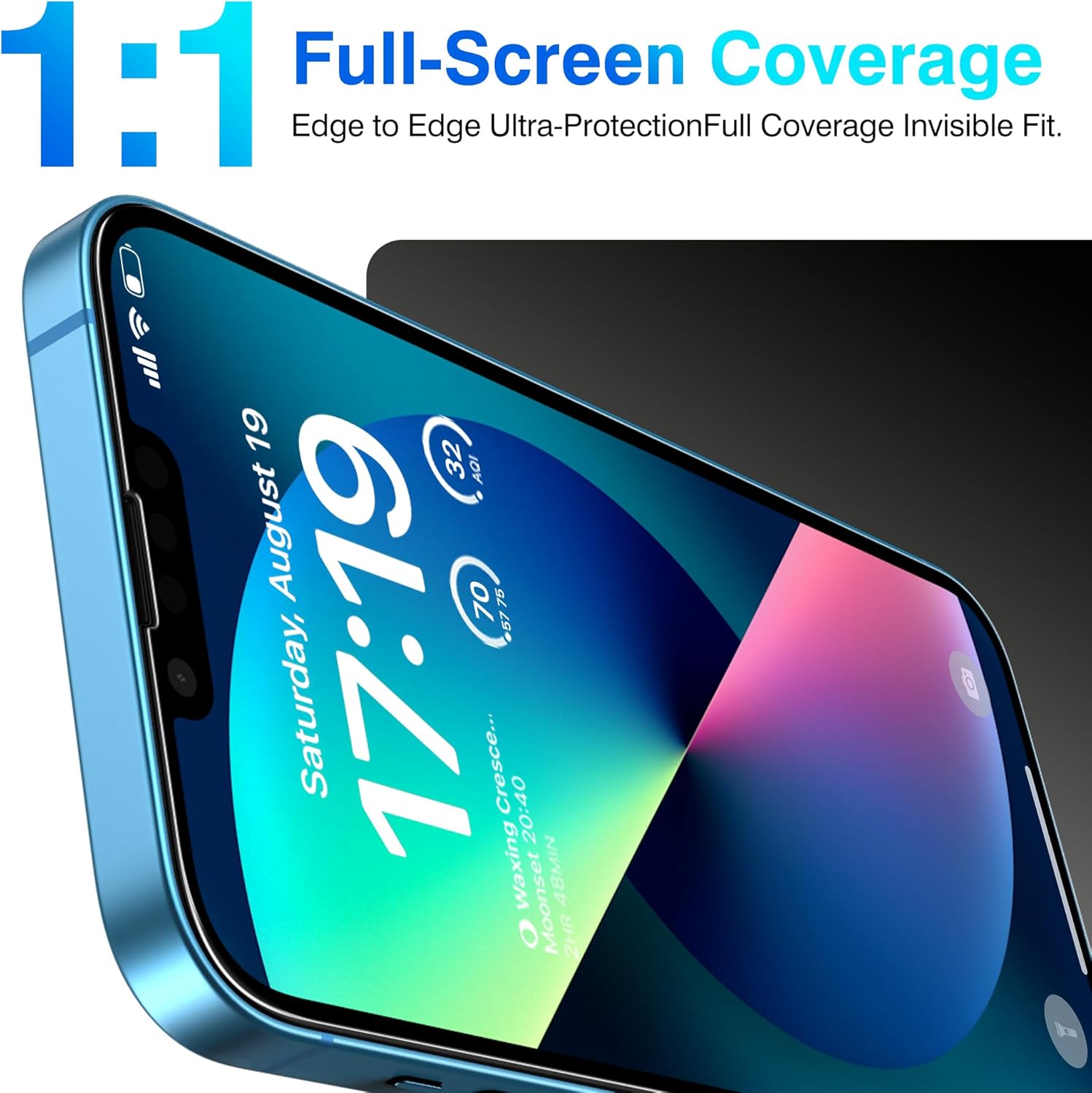 EZ-GLAZ- 4 Pack for iPhone 13 Screen Protector [6.1"] With 2 Pack Camera Lens Protector, 9H+ Hardness 12FT Military Grade Shatterproof Scratch Resistant Durable Tempered Glass Film with Flawless Fit Kit, HD Clear
