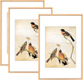 8x12 Picture Frame Set of 3, Gold Aluminum Metal Photo Frames with HD Glass, Fits 6x8 with Mat or 8 x 12 without Mat, Display for Wall