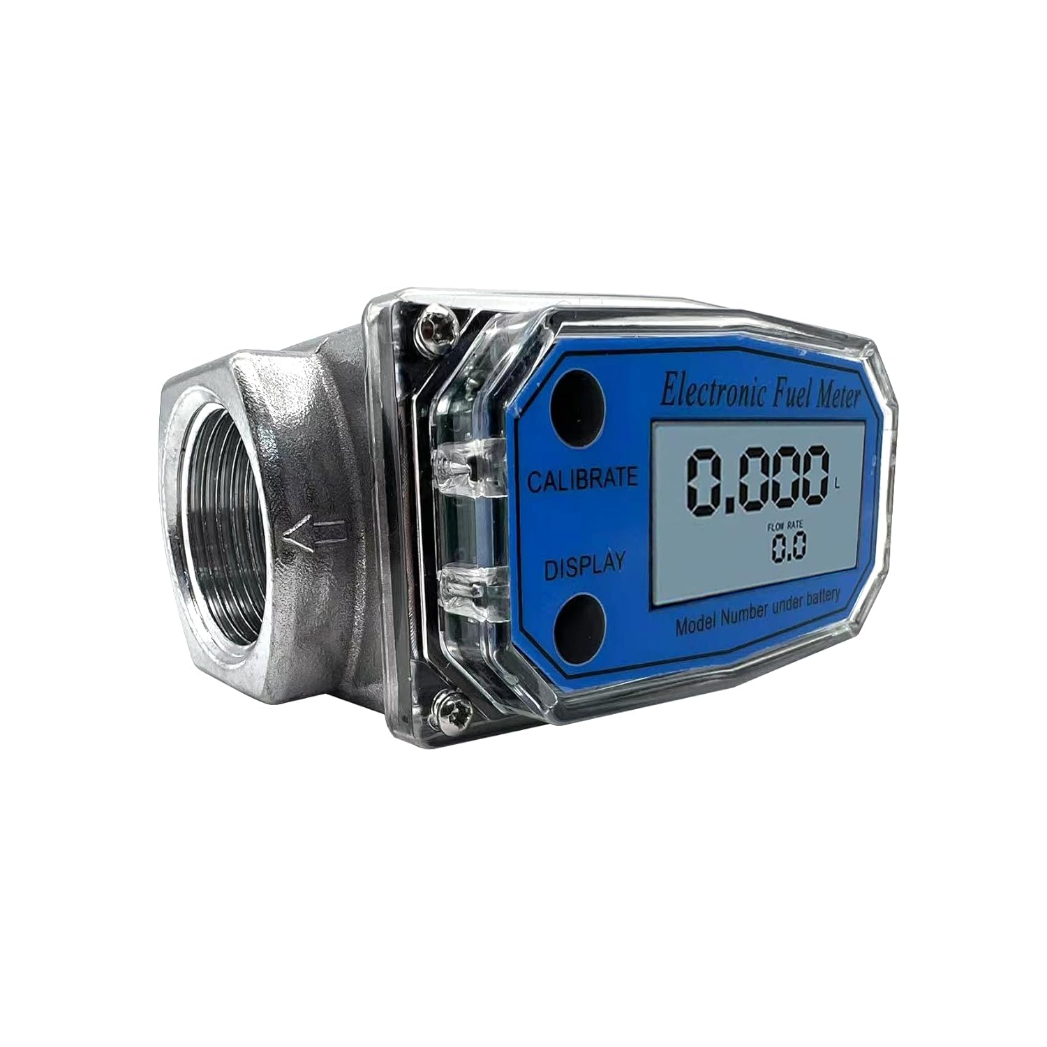 Turbine Flow Meter - 1 inch Fuel Flow Meter,Stainless Steel Thread Turbine Flow Meter for Measure Diesel Kerosene and Water (Stainless Steel, 1 inch)