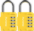 Puroma 2 Pack Combination Lock for Locker 4 Digit Outdoor Waterproof Padlock for School, Gym, Sports, Fence, Toolbox, Gate, Case, Outdoor, Hasp Storage, Cabinets (Yellow)
