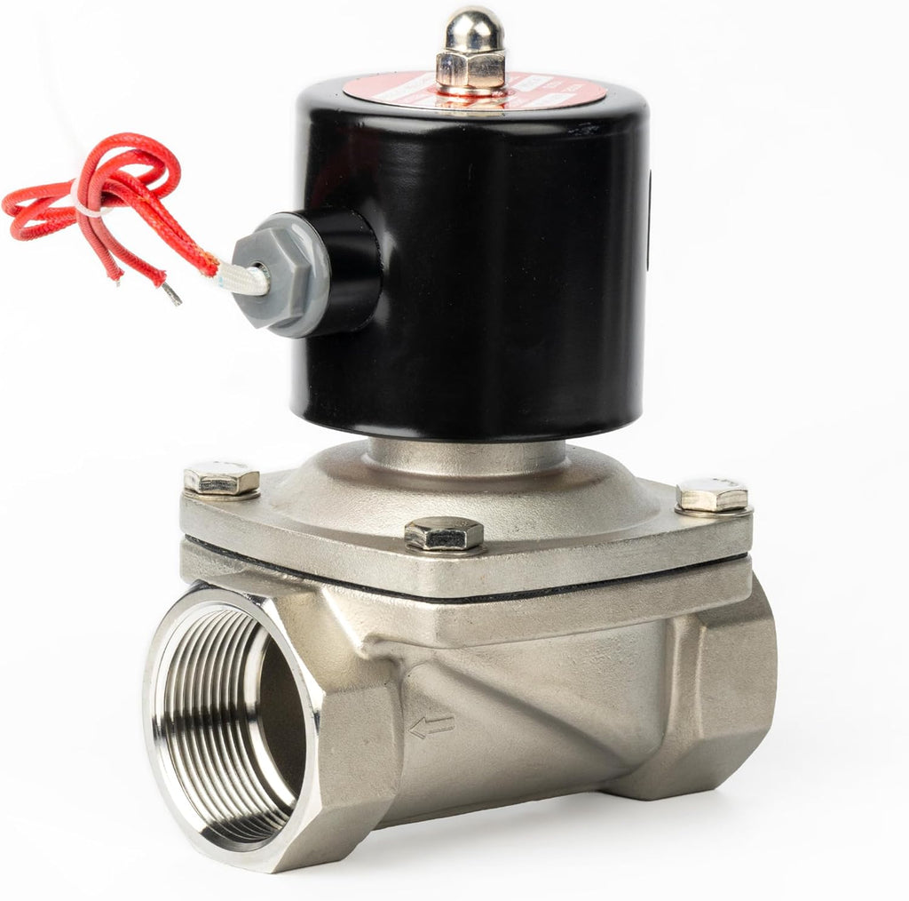 U.S. Solid 1-1/2" Solenoid Valve - 110V AC Stainless Steel Electric Solenoid Valve, Normally Closed, Viton Seal