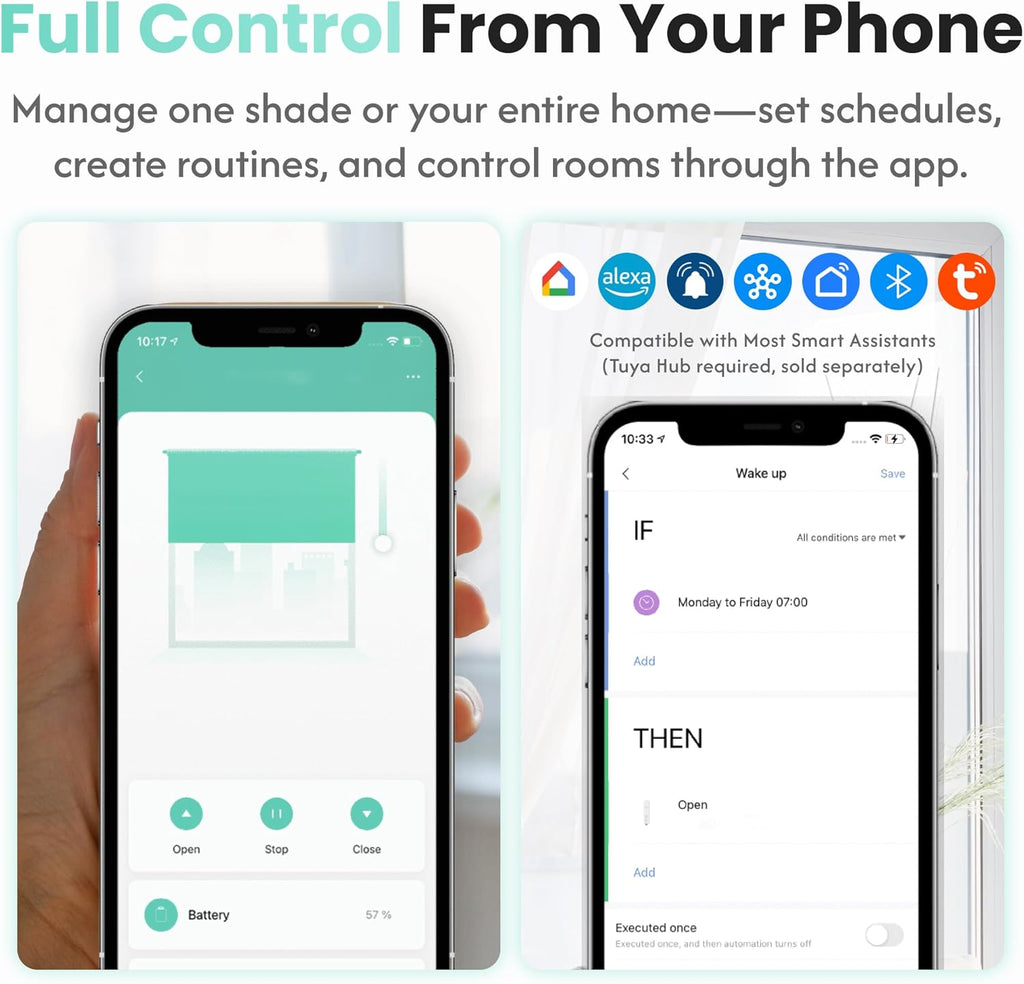 Aura Roller Smart Shade Driver, Remote Control & WiFi Dongle | Automate Existing Blinds | Beaded Window Shade Compatible | Rechargeable Long-Life Battery | Set Up Schedules | Hands Free Voice Control