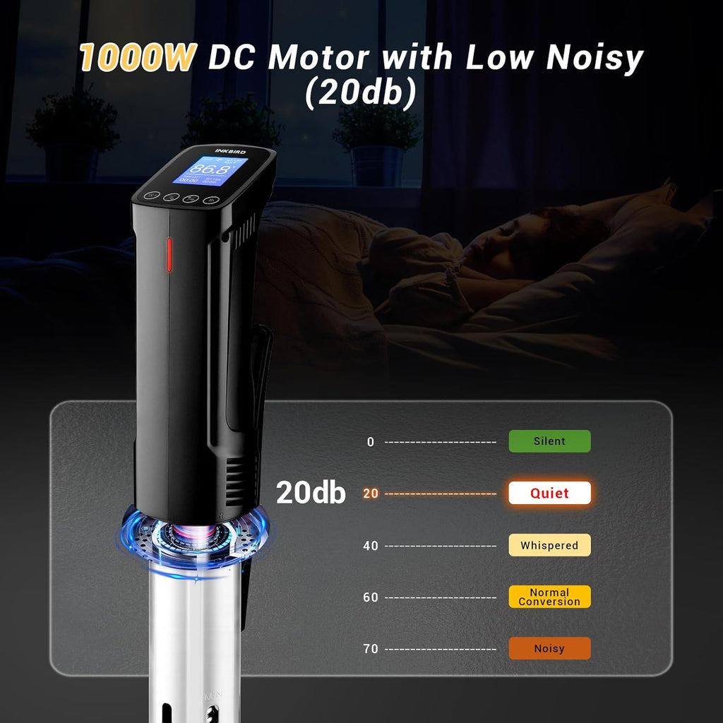 Sous Vide Cooker| Inkbird Wifi Sous Vide Mchine Sous vide Cooking Machine, 1000W Immersion Circulator with Recipes,Timer | Ultra-Quiet