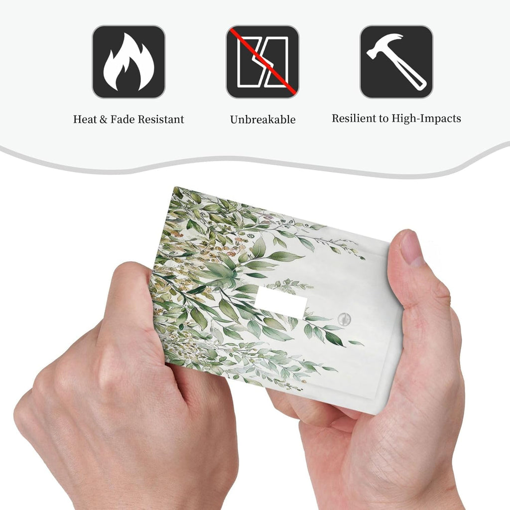 Decorative Light Switch Cover Sage Green Eucalyptus Watercolor Plant Leaves 1 Gang Single Toggle Device Electrical Faceplate Switchplates Decorator Outlet Wall Plate for Bedroom Bathroom