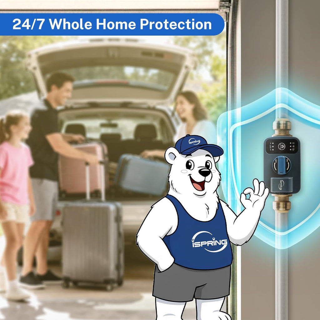 iSpring ASLS43WL Wireless Leak Sensor for LS43WL Smart Leak Shut-Off System, Water Leak Detector with Regular & Humid Detection Modes, Smart Home Protection