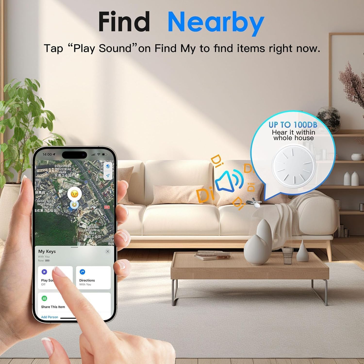 Air Tracker Tags-2 Pack, Item Tracker with Waterproof Case for Your Keys, Wallet etc, Luggage Tracker Works with Find My APP (iOS Only)