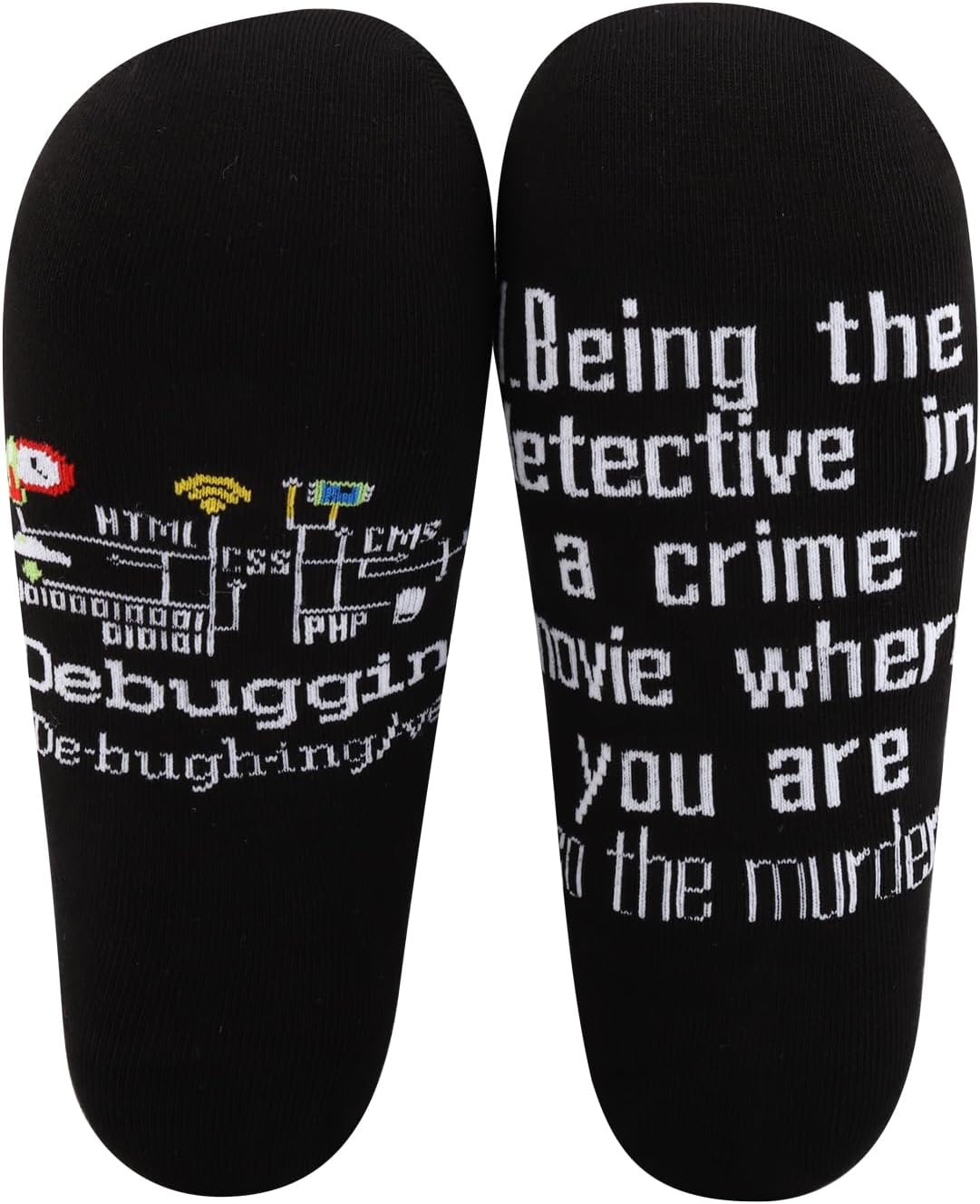 MBMSO 2 Pair Debugging Definition Socks Computer Programmer Gift IT Coder Gift Teacher Student Funny Coding Programming Socks