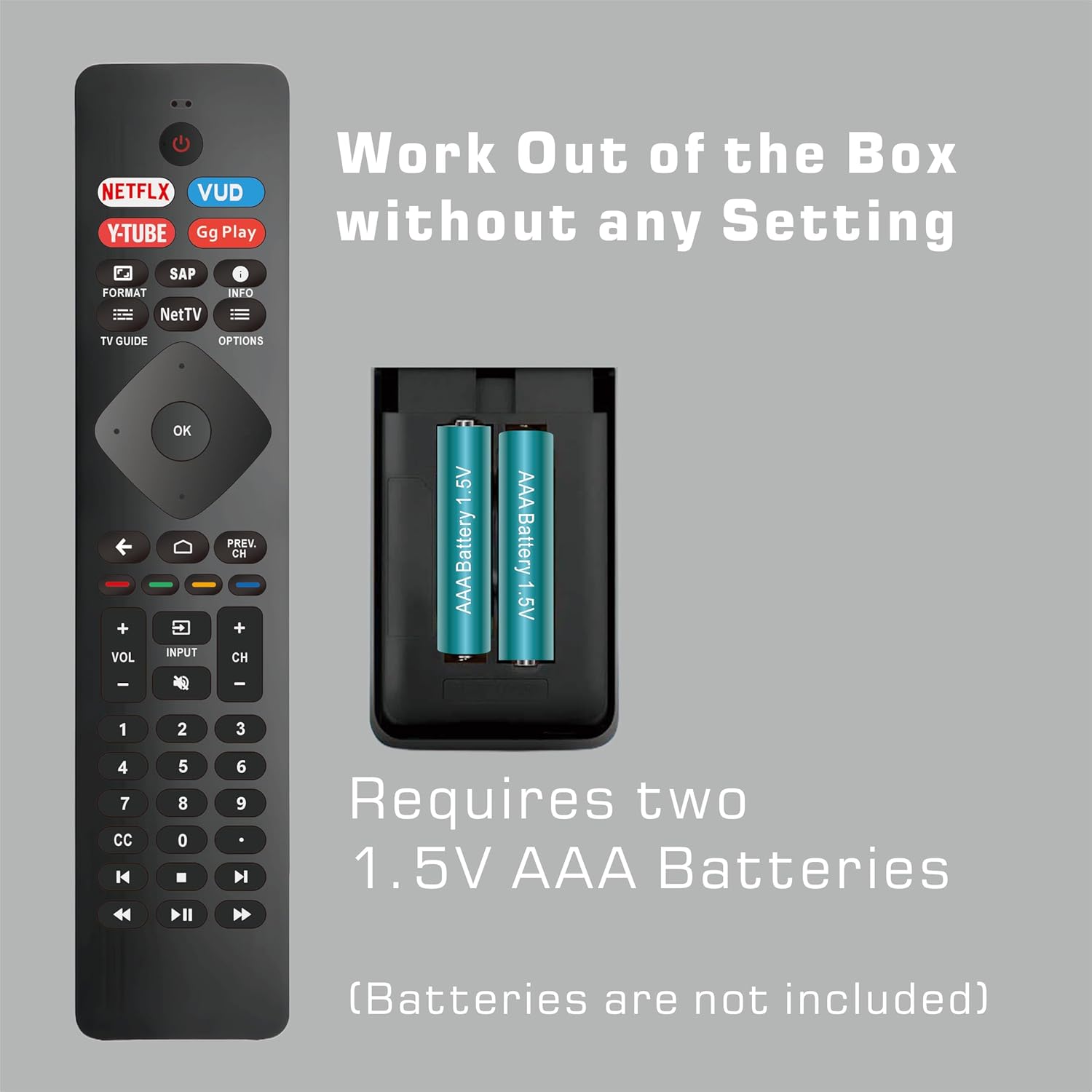 Universal TV Remote Replacement for Philips SmartTV Remote Replacement for Phillips TV Remote Control Replacement for Phillips 4K UHD Android Smart TVs Remote (NH800UP)