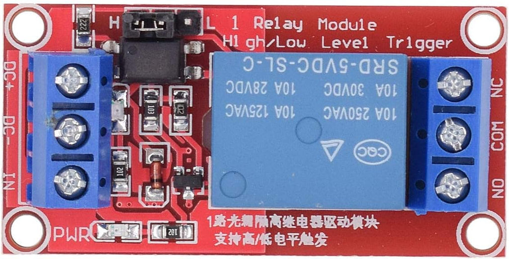 DC 5V Relay Module 1-Channel Relay Switch with Optocoupler Isolation High/Low Level Trigger, Pack of 10
